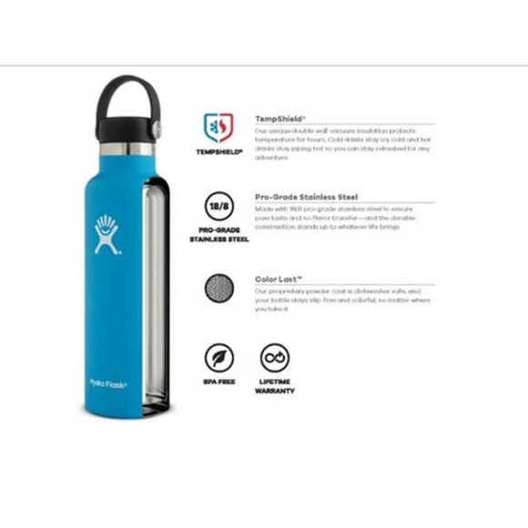 Hydro Flask 24 ounce Standard Mouth Vacuum Water Bottle with Flex Cap - Picture 3 of 8